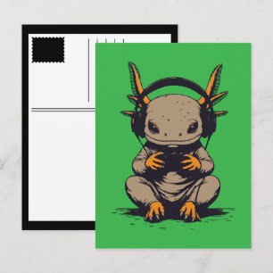 Cartes Pour Fêtes Annuelles axolotl joueur