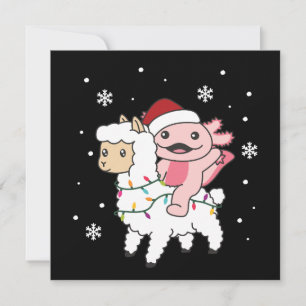 Cartes Pour Fêtes Annuelles Axolotl Llama Alpaca Noël Animaux d'hiver