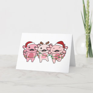 Cartes Pour Fêtes Annuelles Axolotl Noël Animaux doux Axolotls