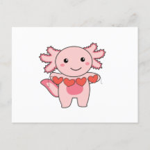 Axolotl pour la Saint-Valentin Animaux mignons ave