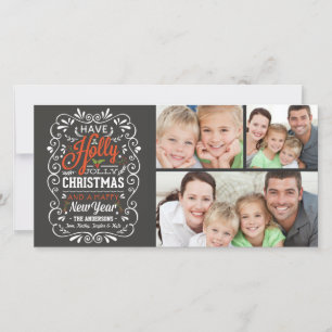 Cartes Pour Fêtes Annuelles Ayez Un Chalkboard De Noël Holly Jolly 3-Photo
