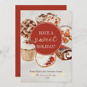 Cartes Pour Fêtes Annuelles Ayez une Aquarelle de Vacances Douce Viandes
