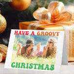 Cartes Pour Fêtes Annuelles Ayez une jolie photo hippie Super de Noël<br><div class="desc">Ayez une carte de Noël super. Customisez votre jolie carte de vacances hippie avec ce texte les années 70 funky dans des couleurs amusantes. Une carte de Noël hippy colorée avec votre photo de famille.</div>