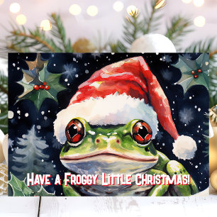 Cartes Pour Fêtes Annuelles Ayez une petite grenouille de Noël Froggy