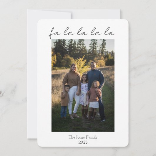 Cartes Pour Fêtes Annuelles b + w falalala moderne (Devant)