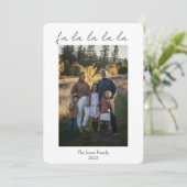 Cartes Pour Fêtes Annuelles b + w falalala moderne (Debout devant)