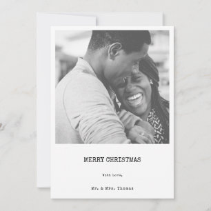 Cartes Pour Fêtes Annuelles B&W minimaliste "Joyeux Noël" Photo personnalisée