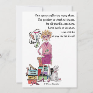 Cartes Pour Fêtes Annuelles Babs a Chaussures, Rêves d'autres,   Croquis coule