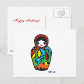 Cartes Pour Fêtes Annuelles Babushka - Matryoshka (Devant / Derrière)