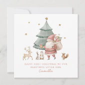 Cartes Pour Fêtes Annuelles Baby 1st Christmas Cute Teddy Bear (Devant)