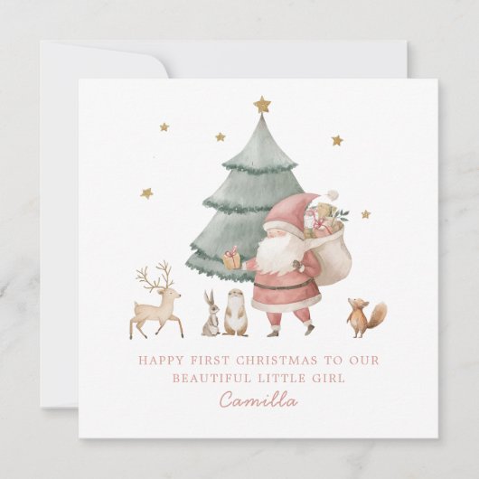 Cartes Pour Fêtes Annuelles Baby 1st Christmas Cute Teddy Bear (Devant)