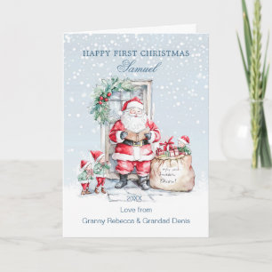 Cartes Pour Fêtes Annuelles Baby 1st Christmas Père Noël Elf's Presents