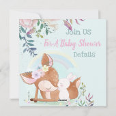 Cartes Pour Fêtes Annuelles Baby Deer et Bunny (Dos)