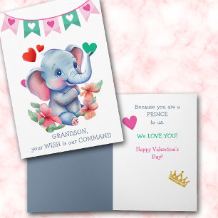 Cartes Pour Fêtes Annuelles Baby Elephant Grand-fils Prince Valentine