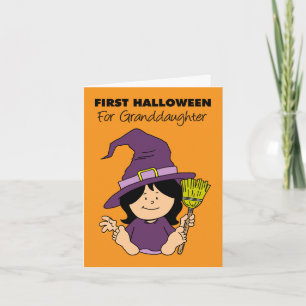 Cartes Pour Fêtes Annuelles Baby First Halloween Grandgirl Cartoon Witch