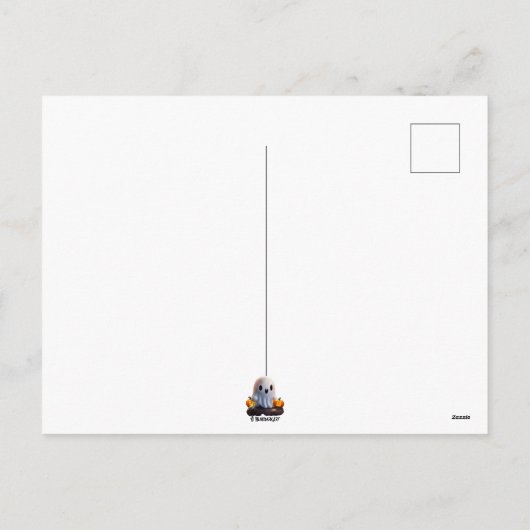 Cartes Pour Fêtes Annuelles Baby Ghost Déplaisant mignon caractère Halloween (Dos)