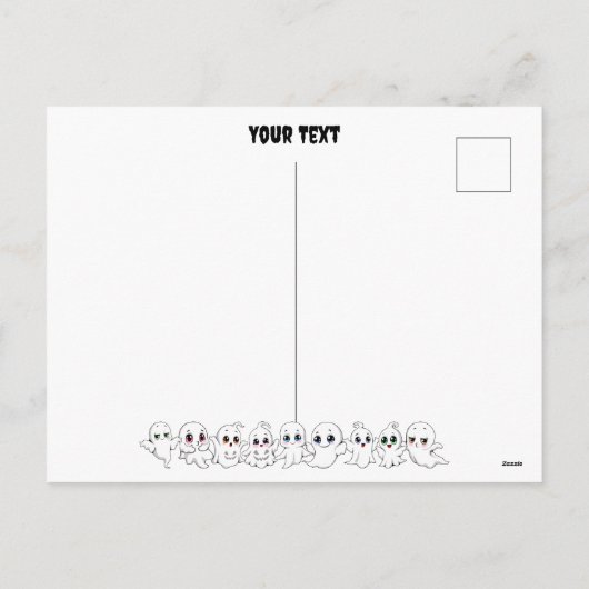 Cartes Pour Fêtes Annuelles Baby Ghosts Éffrayant mignon Halloween humeur (Dos)