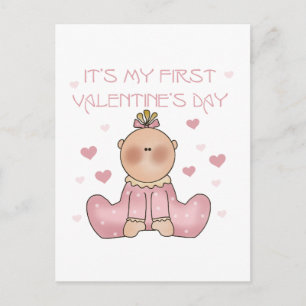 Cartes Pour Fêtes Annuelles Baby Girl 1er Saint Valentin