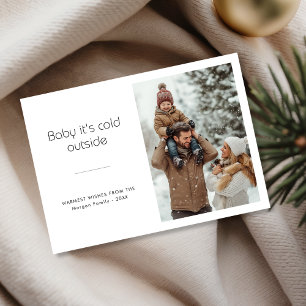 Cartes Pour Fêtes Annuelles Baby It’s Cold Outside Cosy Family Christmas Photo