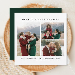 Cartes Pour Fêtes Annuelles Baby It’s Cold Outside Family 3 Photo Noël