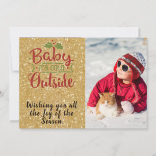 Cartes Pour Fêtes Annuelles Baby It's Cold/Christmas Citation/2-Side Personnal