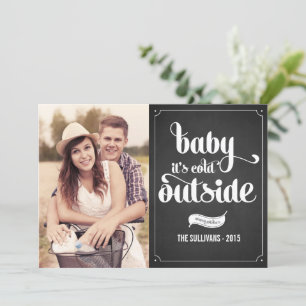 Cartes Pour Fêtes Annuelles Baby It's Cold Outside Chalkboard Noël Photo