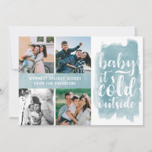Cartes Pour Fêtes Annuelles Baby It's Cold Outside Holiday Photo Collage
