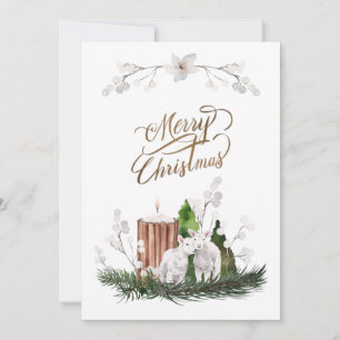Cartes Pour Fêtes Annuelles Baby Lamb Pine Candle Noël