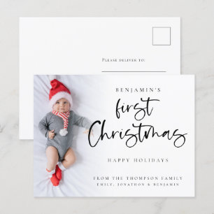 Cartes Pour Fêtes Annuelles Baby moderne photo personnalisée de Noël