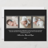 Cartes Pour Fêtes Annuelles Baby Photo Modern Birth Announcement Black & White (Dos)