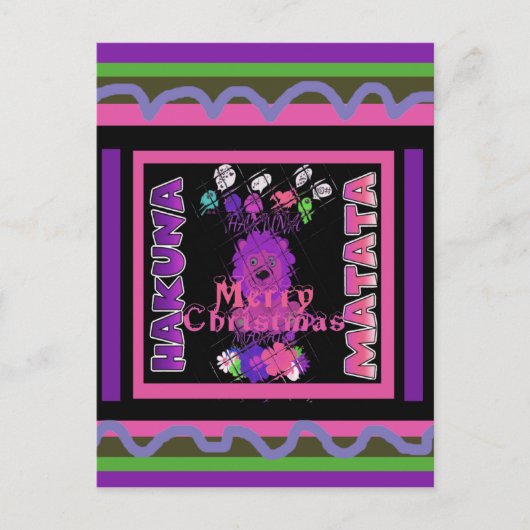 Cartes Pour Fêtes Annuelles Baby pink Beautiful Merry Christmas Hakuna Matata (Devant)