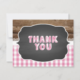 Cartes Pour Fêtes Annuelles Baby Q Thank You Card - Pink