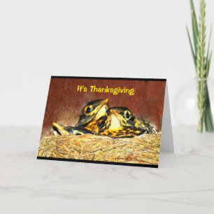 Cartes Pour Fêtes Annuelles Baby Robins Thanksgiving Humour