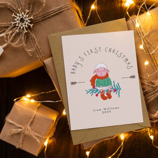 Cartes Pour Fêtes Annuelles Baby’s First Christmas Adorable Lamb Ornament