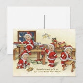 Cartes Pour Fêtes Annuelles Baby Santas Vintage (Devant / Derrière)