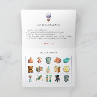 Cartes Pour Fêtes Annuelles Baby Shower Bingo Game Board3. Fun Party