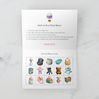 Cartes Pour Fêtes Annuelles Baby Shower Bingo Game Board5. Fun Party