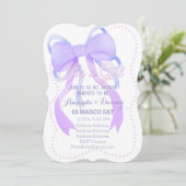 Cartes Pour Fêtes Annuelles Baby shower de ruban violet (Debout devant)