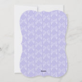 Cartes Pour Fêtes Annuelles Baby shower de ruban violet (Dos)