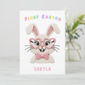 Cartes Pour Fêtes Annuelles Baby's First Easter Bunny Heart Glasses (Debout devant)