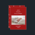 Cartes Pour Fêtes Annuelles babys premier noël élégant dessin photo hol<br><div class="desc">1 Photo babys première noël dessiné à la main arbre design élégant</div>