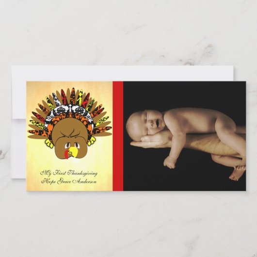 Cartes Pour Fêtes Annuelles babyturkeycolorsdamaskcercles (Devant)