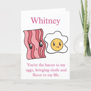 Cartes Pour Fêtes Annuelles Bacon et oeufs Petit-déjeuner Funny Valentines Car