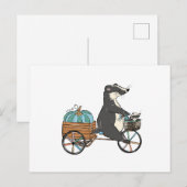 Cartes Pour Fêtes Annuelles Badger Blue Pumpkin (Devant / Derrière)