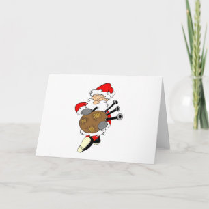 Cartes Pour Fêtes Annuelles Bagpipe Père Noël