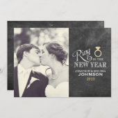 Cartes Pour Fêtes Annuelles Bague du Nouvel An | Bague or (Devant / Derrière)