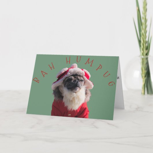 Cartes Pour Fêtes Annuelles "Bah Humpug" Funny Carlin Père Noël (Devant)
