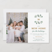 Cartes Pour Fêtes Annuelles Baies de neige blanches Famille en mouvement Monog (Devant)