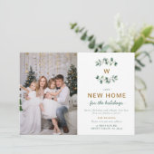 Cartes Pour Fêtes Annuelles Baies de neige blanches Famille en mouvement Monog (Debout devant)