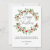 Cartes Pour Fêtes Annuelles Baies de Noël à l'aquarelle simple plat (Devant)